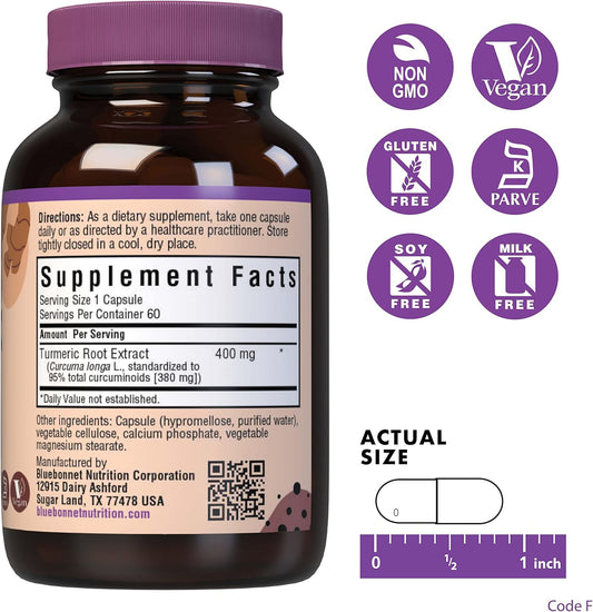 Bluebonnet Turmeric Root Extract Supplement, 120 Count