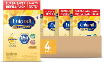 Enfamil NeuroPro Baby Formula, MFGM* 5-Year Benefit, Expert-Recommended Brain-Building Omega-3 DHA, Exclusive Immune Supporting HuMO6 Blend, Infant Formula Powder, Baby Milk, 31.4 Oz (Pack of 4)