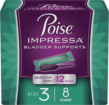 Poise Impressa Incontinence Bladder Support For Women, Bladder Control, Size 3, 8 Count (Packaging May Vary)