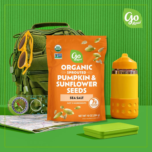 Go Raw Organic Sprouted Pumpkin & Sunflower Seeds, 10 Oz, Sea Salted, Keto, Kosher, Superfood