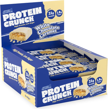 Applied Nutrition Protein Crunch - Protein Bars, High Protein, Low Sugar (White Chocolate Caramel) (62G X 12)