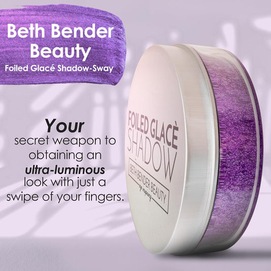 Beth Bender Beauty | Foiled Glacé Eye Shadow | Sway | Burnt Plum | Shiny Iridescent Metallic Finish | Vivid Color | Creamy & Buildable Texture | Easy Application | Vegan | Talc Free