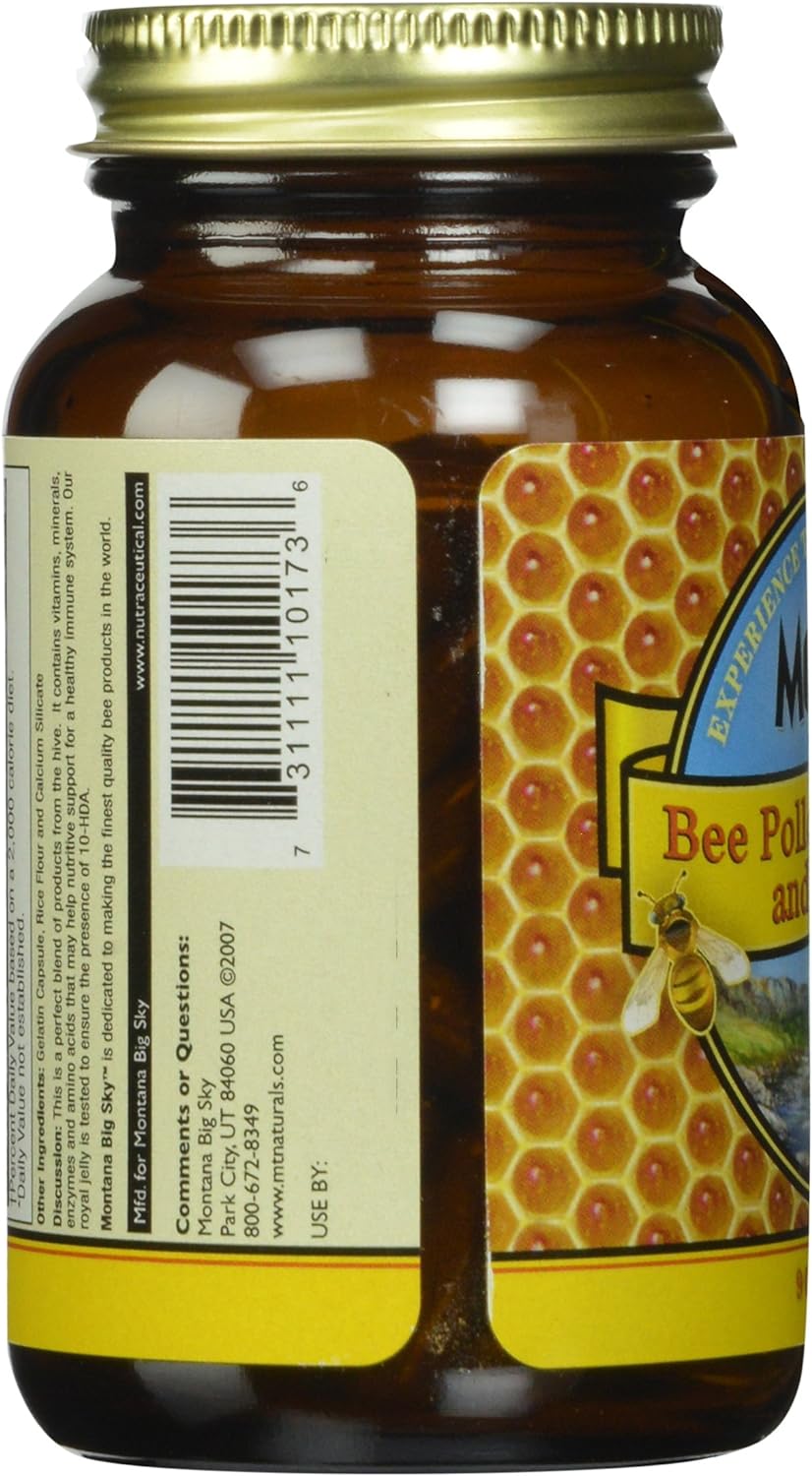 Honey Gardens Bee Pollen Royal Jelly and Propolis Capsules, 90 Count