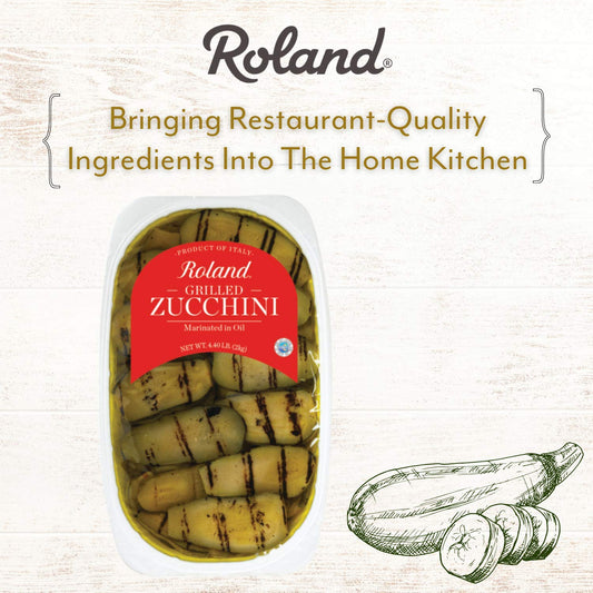 Roland Foods Grilled Zucchini Marinated In Vinegar And Oil, Specialty Imported Food, 70.5-Ounce Package