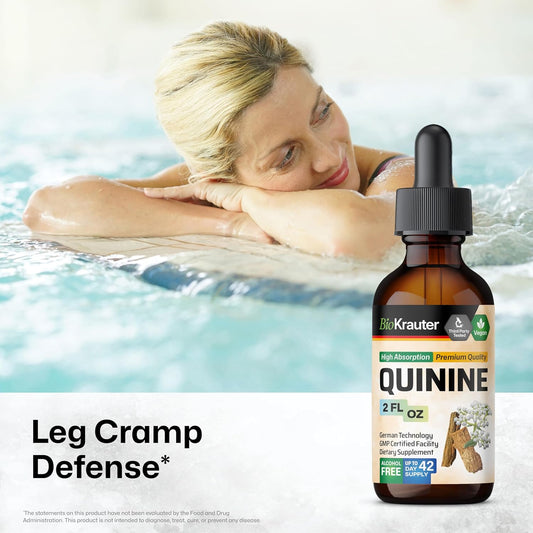 Mauwe Herbs Quinine Leg Cramps Relief Liquid Extract - Cinchona Officinalis Bark Drops - Organic Quinine Tincture - Vegan & Alcohol Free Liquid Supplement 2 Fl.Oz