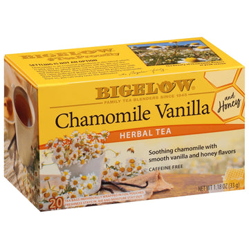 Bigelow Tea Chamomile Vanilla With Honey Herbal Tea, Caffeine Free Tea With Chamomile Vanilla, 20 Count Box (Pack Of 6), 120 Total Tea Bags