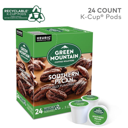 Green Mountain Coffee Roasters Southern Pecan, Single-Serve Keurig K-Cup Pods, Flavored Light Roast, 24 Count