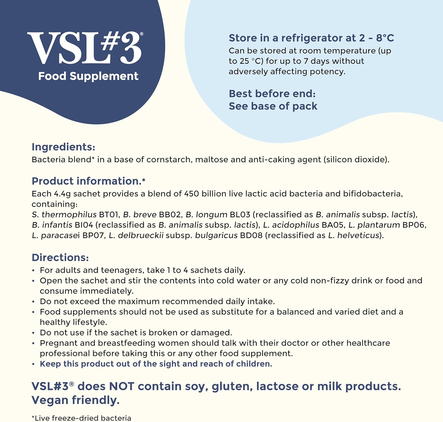 VSL#3 High-Concentration Probiotic Supplement (10 sachets) for Gut Health - 450 Billion Live Bacteria Across 8 Diverse Strains - Proven to Reach the Gut Alive & Trusted by NHS Healthcare Professionals : Amazon.co.uk: Health & Personal Care