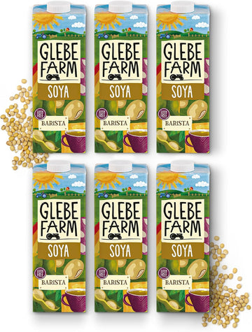 Glebe Farm Gluten Free Soya Milk, Healthy Dairy Free, Coffee Creamer & High Protein Soya Barista Milk For The Perfect Microfoam, Multipack, 6 X 1 Litre