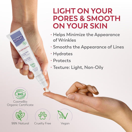 Sublimactive Organic Anti-Aging Smoothing Light Cream For Women - Firms And Smooths Skin - Light Texture - Natural Skin Care - Safe For Sensitive Skin - 1.35 Fl Oz