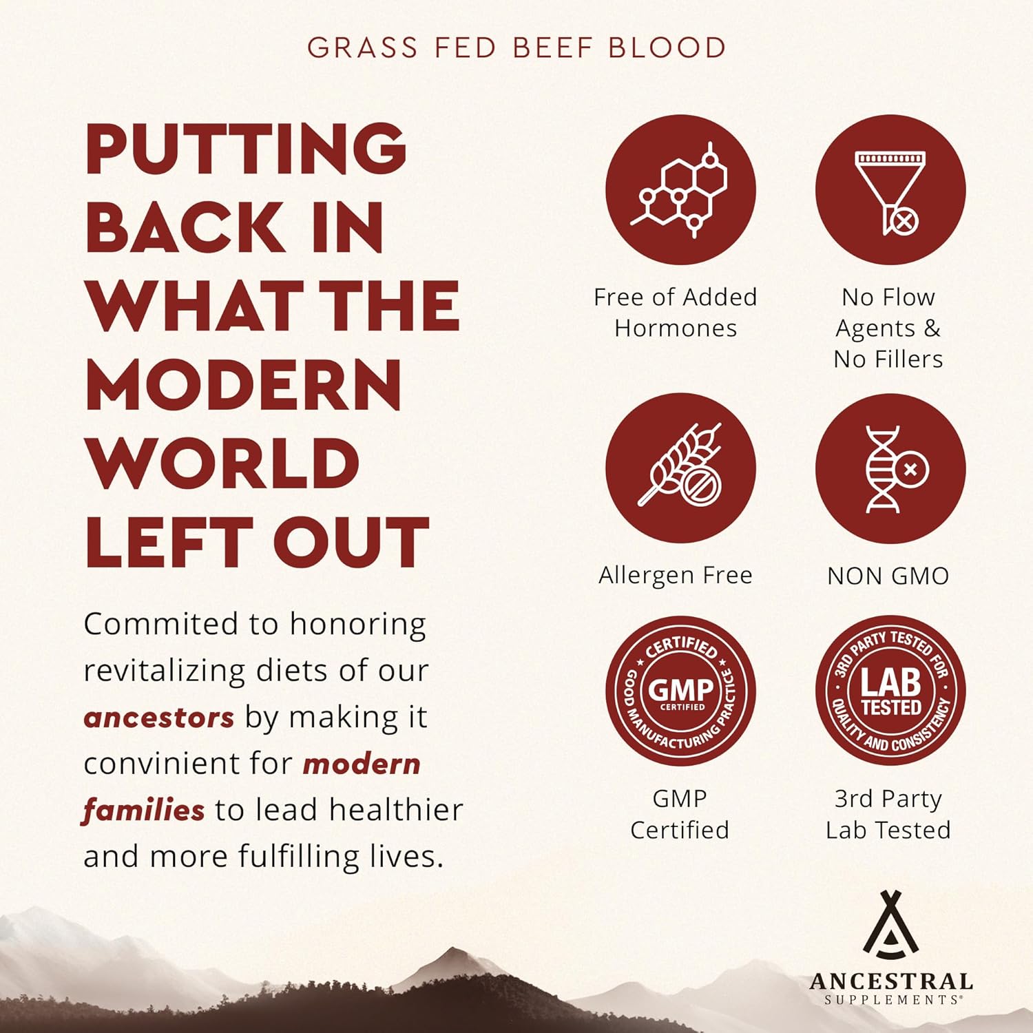 Ancestral Supplements Grass Fed Blood Is Blood, Liver & Spleen Formula, 500Mg, Grass Fed Beef Supplement, Red & White Blood Cell Formation, Immune And Heart Health Support, Non Gmo, 180 Capsules : Health & Household