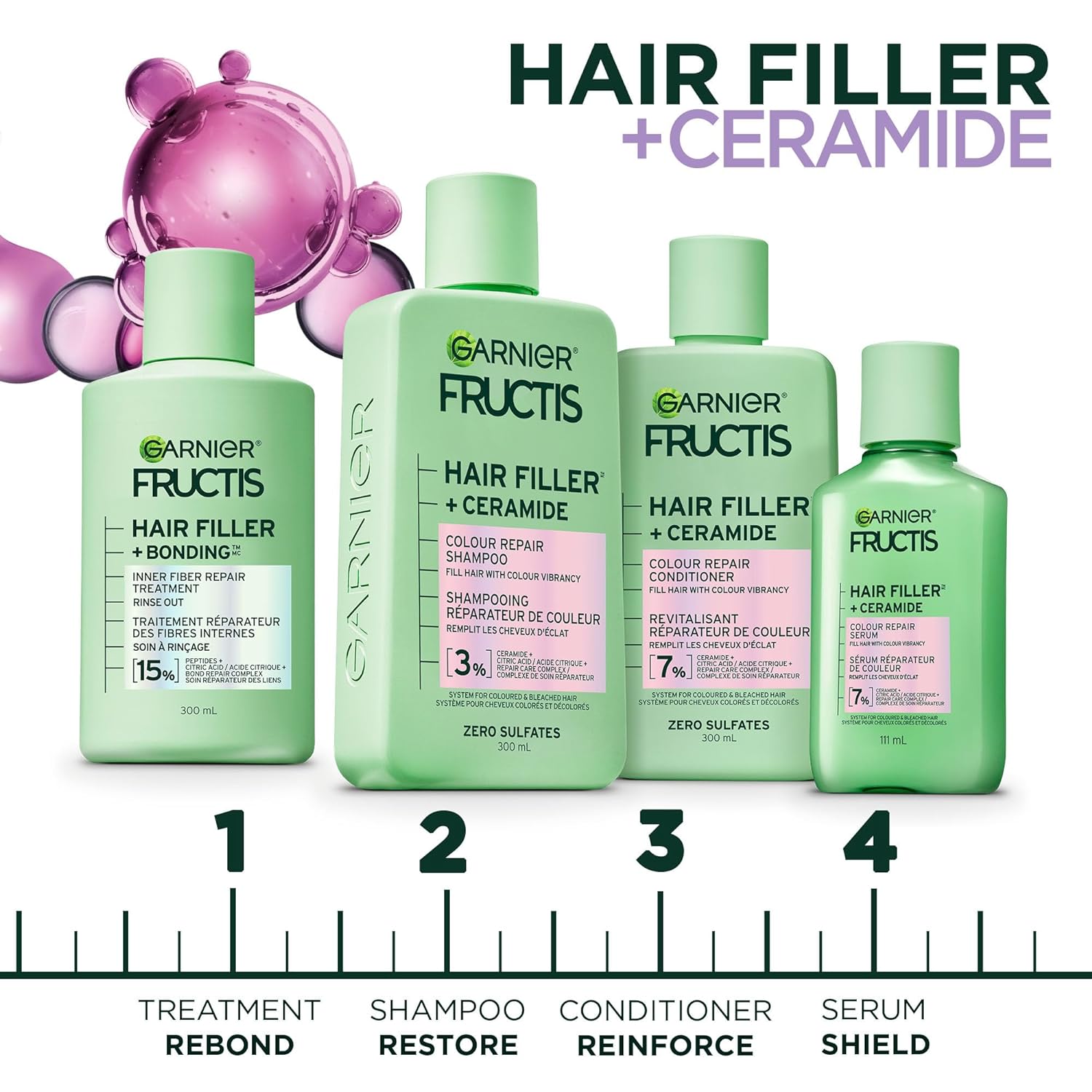 Garnier Fructis Hair Filler Color Repair Conditioner with Ceramide, 10.1 FL OZ, 1 Count : Beauty & Personal Care