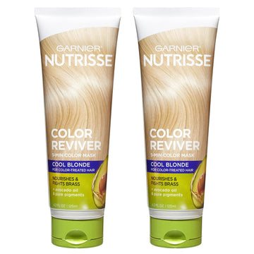 Garnier Hair Conditioner Nutrisse Color Reviver, 5 Min Color Mask For Cool Blonde Color Treated Hair To Nourish & Fights Brass, 4.2 Fl Oz, 2 Count (Packaging May Vary)