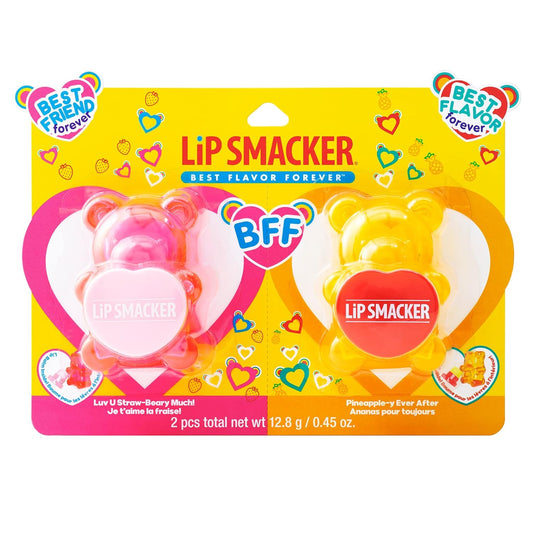 Lip Smacker Bff Sugar Bear Lip Balm Duo- Pink & Yellow Luv U Straw-Beary Much! / Pineapple-Y Ever After