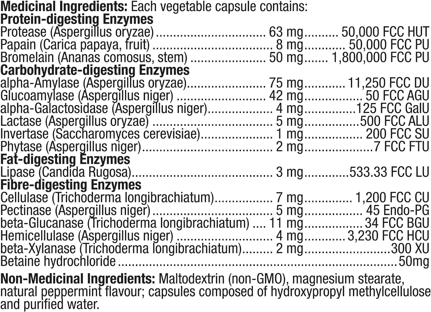 Prairie Naturals Force with Fibrazyme Digestive Enzyme Vegetarian Capsules, 120 Count : Health & Household