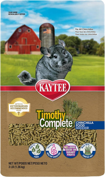 Kaytee Timothy Complete Pet Chinchilla Food, 3 Pound