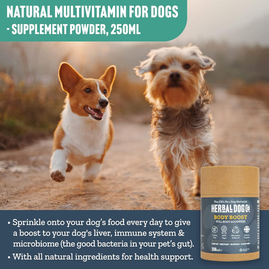 Herbal Dog Co Body Boost Dog Multivitamin Herbal Blend, 250ml - Dog Vitamins & Supplements for Dogs & Puppies - All-Natural, Vegan, Made in UK?5060673050264