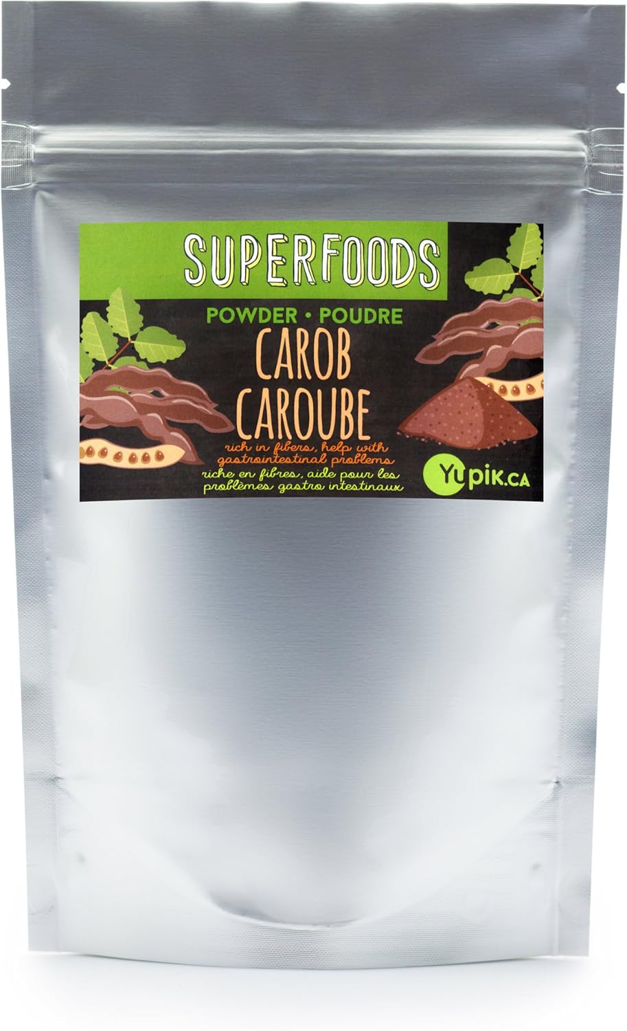 Yupik Organic Pure Carob Powder Superfood, 8.8 Ounce