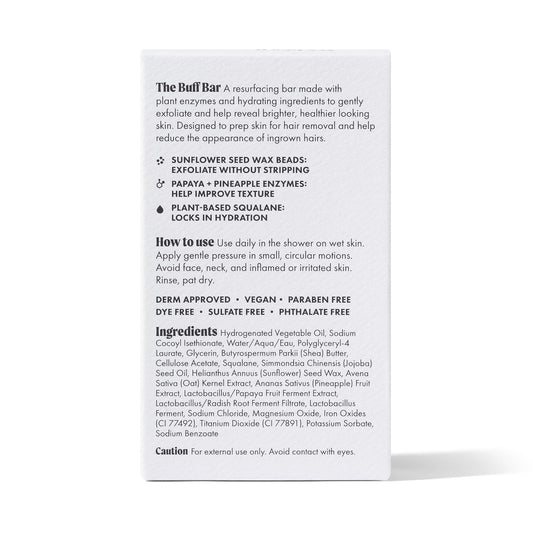 New Nood™ Buff Bar — Pre-Shave Exfoliating Body Scrubber Treatment For Keratosis Pilaris (Kp) Bumps — Reduce Ingrown Hairs, Improve Skin Texture, & Reveal Brighter, Healthier Skin