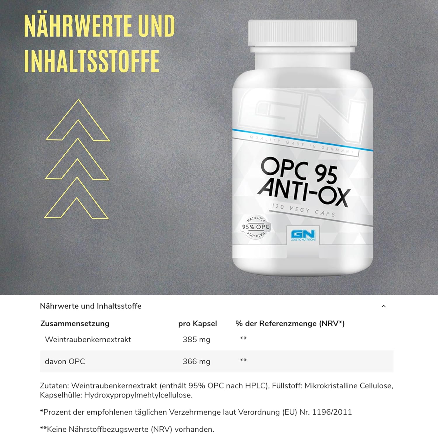 Gn Laboratories Opc Anti-Ox - Antioxidant Immune Support Natural Plant Extracts - 120 Capsules