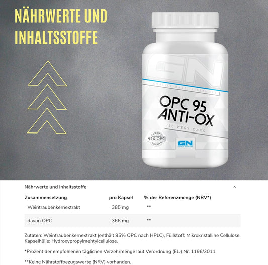 Gn Laboratories Opc Anti-Ox - Antioxidant Immune Support Natural Plant Extracts - 120 Capsules