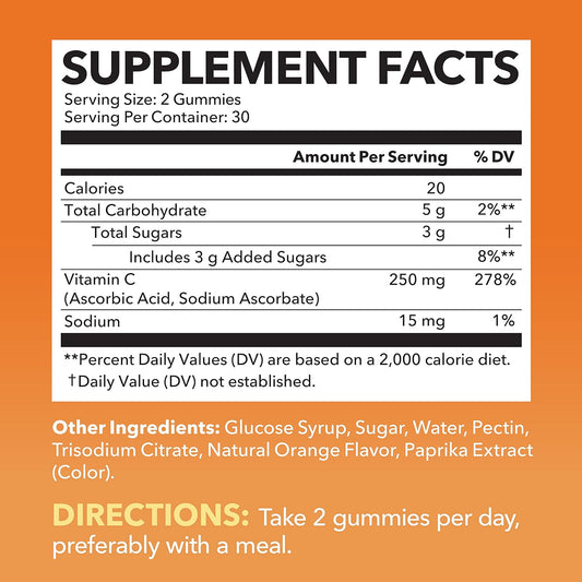 Havasu Nutrition Vitamin C Gummies, Orange, 60Ct