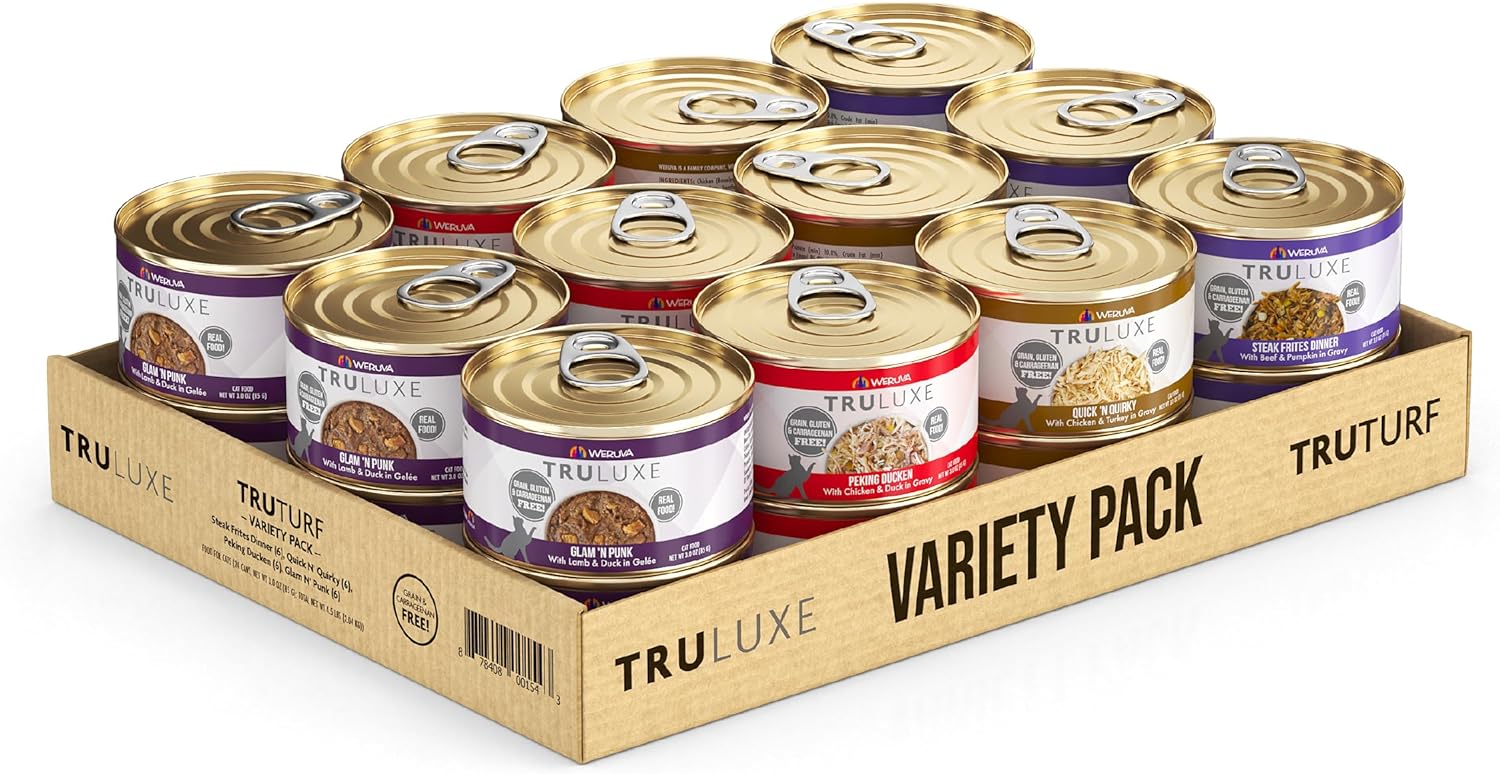 Weruva Truluxe Cat Food, Variety Pack, Truturf, Wet Cat Food, 3Oz Cans (Pack Of 24)