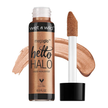 Wet N Wild Megaglo Hello Halo Liquid Highlighter Makeup, Shimmer, Gold Go With The Glow