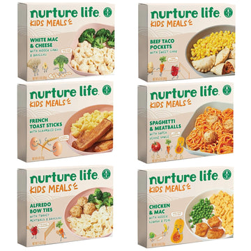 Nurture Life Kids Meals, Healthy Infant And Kids Favorites, French Toasts & Chicken Nuggets, Organic Focus, Toddler Snacks, School Lunch, Ready To Eat Snacks, Toddlers Meal Set, 6-Meals Variety Pack