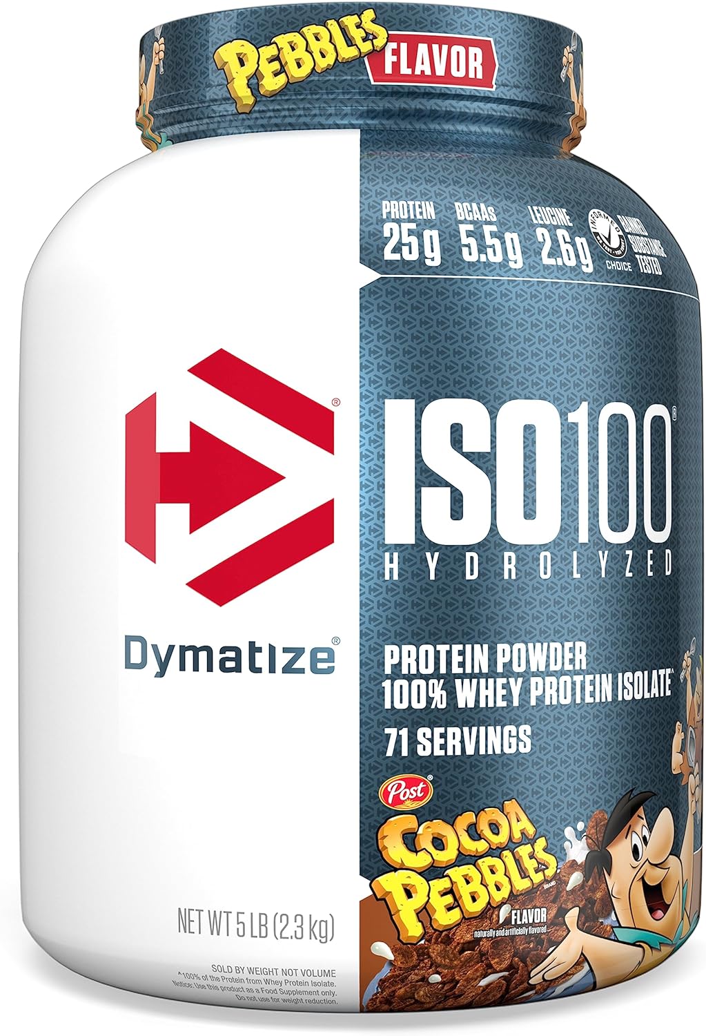 Dymatize Iso100 Hydrolyzed Protein Powder, 100% Whey Isolate, 25G Of Protein, 5.5G Bcaas, Gluten Free, Fast Absorbing, Easy Digesting, Cocoa Pebbles, 5 Pound 71 Servings (Pack Of 1)