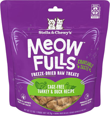 Stella & Chewy'S Meowfulls Freeze Dried Cat Treats Turkey & Duck Recipe, 1.5 Oz Bag