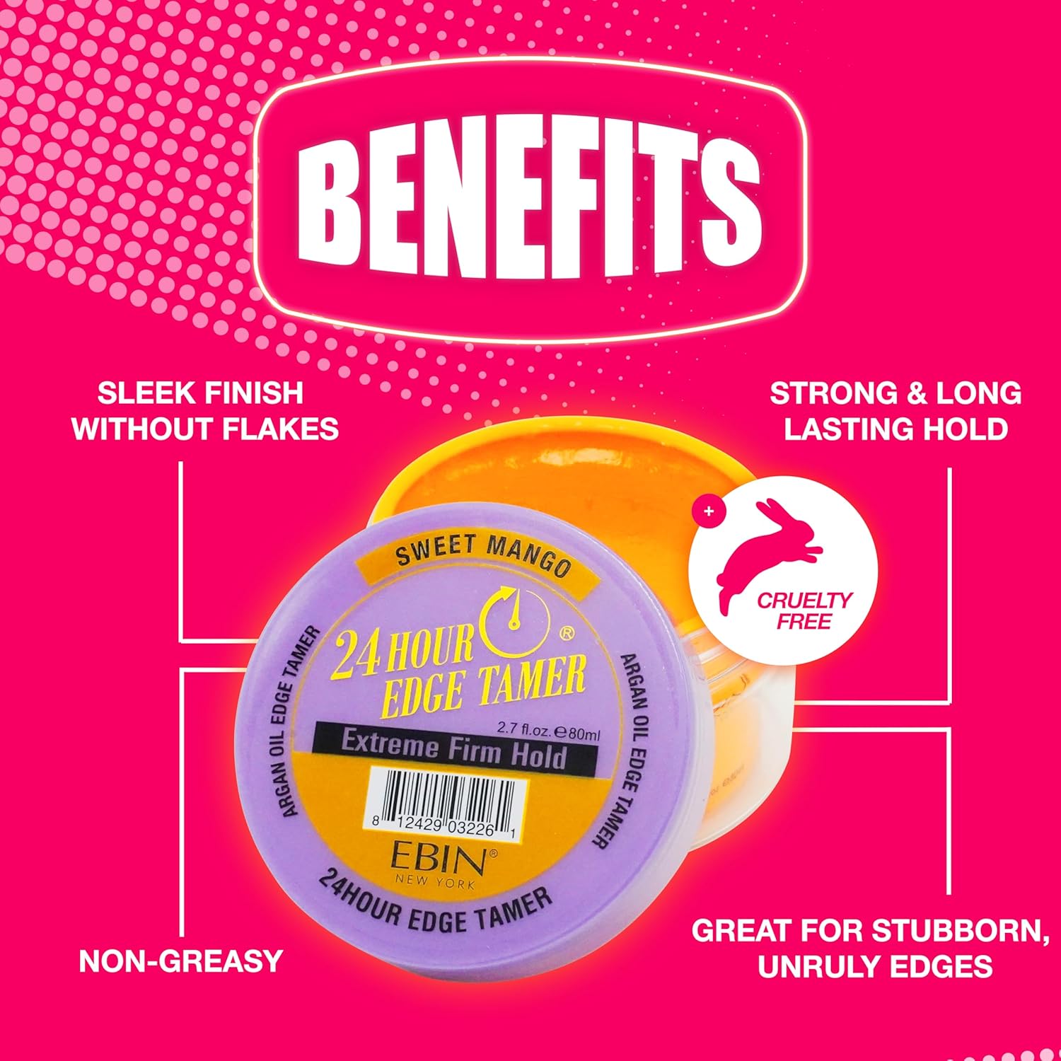 EBIN NEW YORK 24 Hour Edge Tamer Refresh – Extreme Firm Hold, 8.25 Oz, Kiwi Pineapple – No Flaking, No White Residue, Shine and Smooth with Argan Oil & Castor Oil : Amazon.co.uk: Beauty