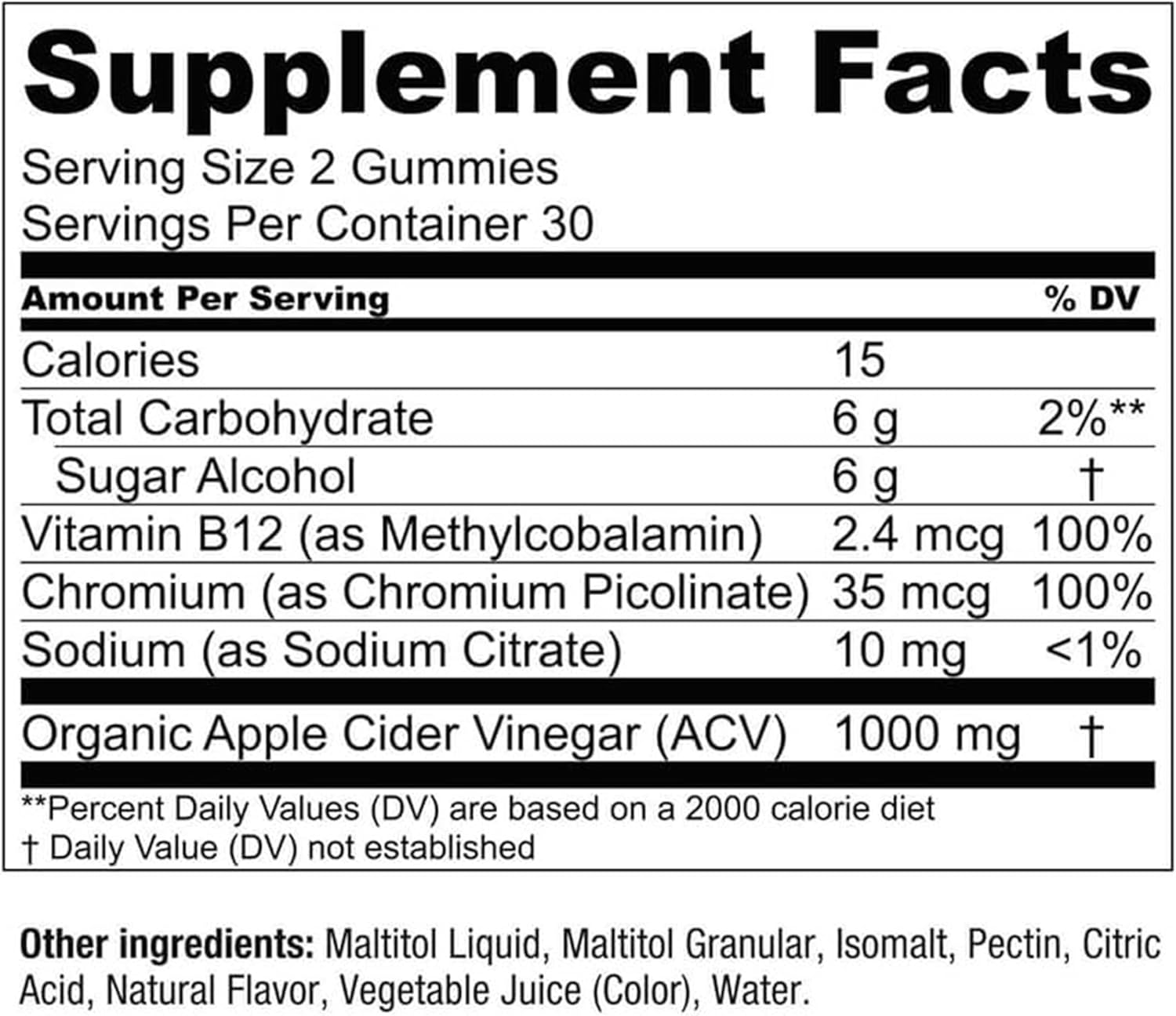 Essential Elements Zero-Sugar ACV Apple Cider Vinegar Gummies from “The Mother” - Naturally-Sourced, Vegan ACV Gummies with Chromium 60 Count (2-Pack) : Health & Household