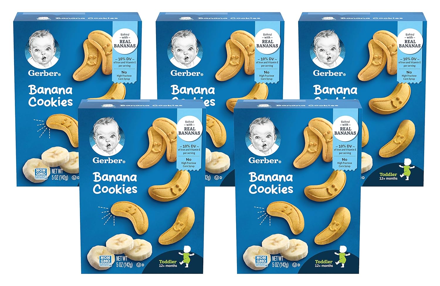 Gerber Toddler Lil' Biscuits (Banana Cookies, Pack of 5)