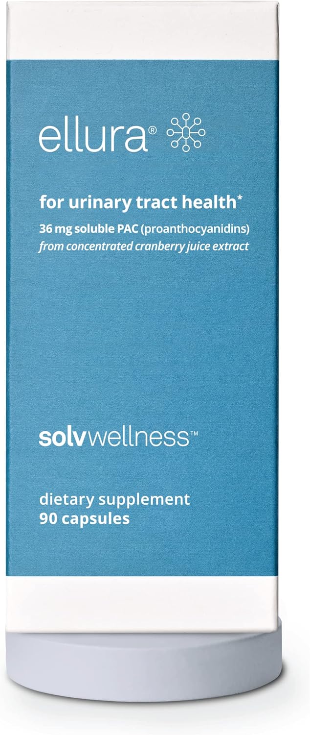 Ellura Solv Wellness Clinically Proven Cranberry Supplement: Get Ahead Of Utis With 36Mg Of 100% Bioavailable Pac, 90 Capsules