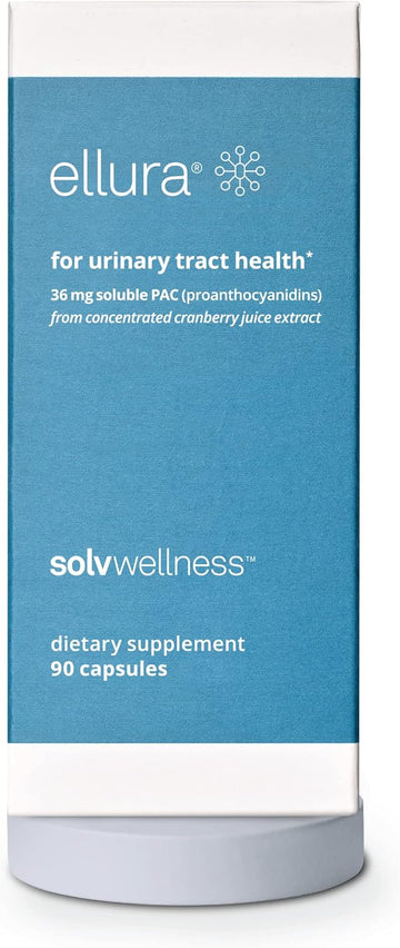 Ellura Solv Wellness Clinically Proven Cranberry Supplement: Get Ahead Of Utis With 36Mg Of 100% Bioavailable Pac, 90 Capsules