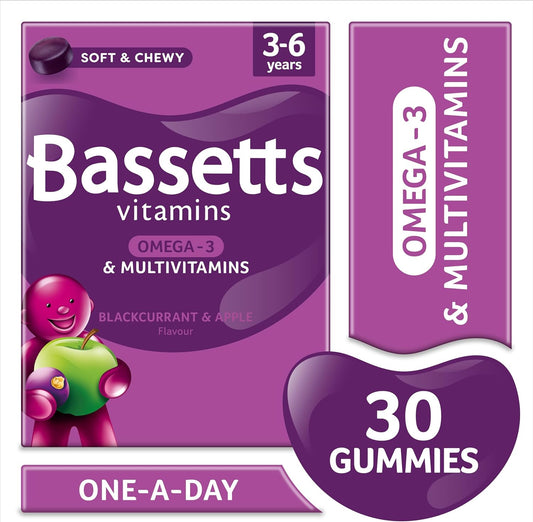 Bassetts Vitamins 3-6 Years Blackcurrant And Apple Flavour Multivitamins 30 Gummies