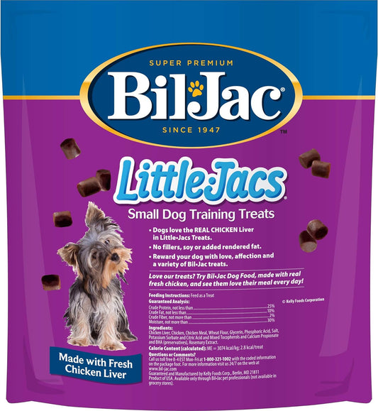 Bil-Jac Little Jacs Small Dog Training Treats - Soft Chicken Liver Dog Treats for Puppy Rewards - Real Chicken, No Fillers, 16oz Resealable Double Zipper Pouch (2-Pack)