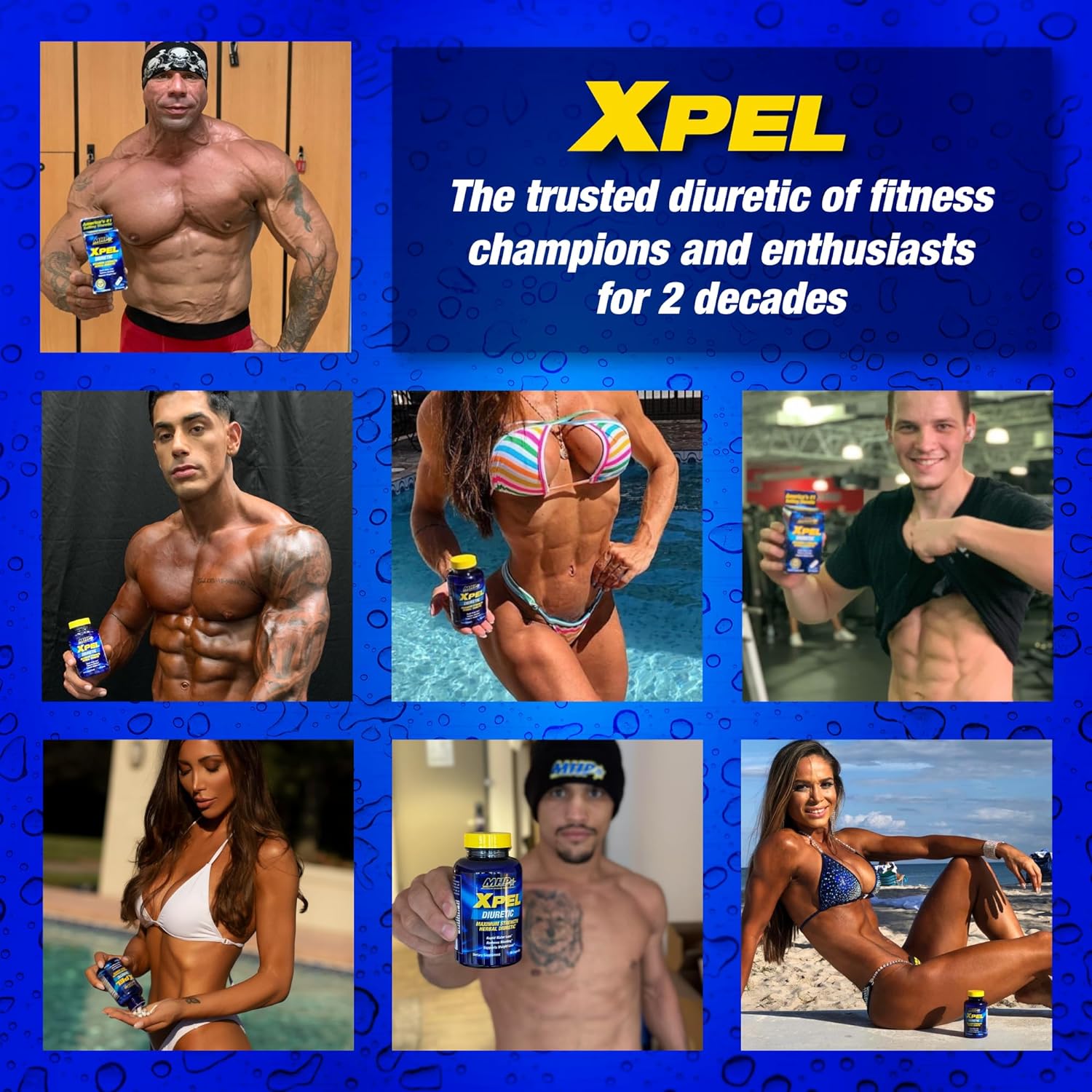 MHP Xpel Maximum Strength Diuretic Water Pills, for Water Retention Relief, Weight loss Support, with Vitamin B-6 Potassium Dandelion Root, 80 Capsules : Health & Household