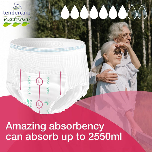 Tendercare Nateen - Adult Incontinence Pants - 80 Large Adult Day Plus Pull Up Pants - Disposable Pants for Men & Women - Discreet Incontinence Pants - 2550ml Absorbency