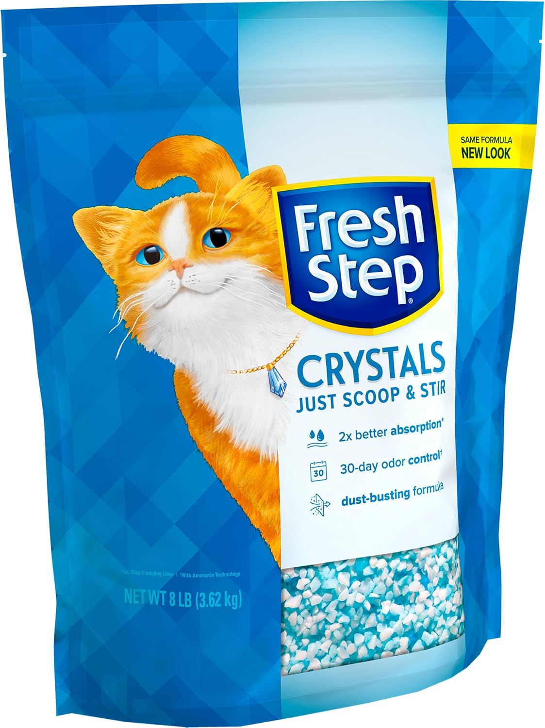 Fresh Step Crystals Health Monitoring Cat Litter, Color-Changing Litter Helps Detect Irregularities In Cat Urine, Controls Odor For 30 Days, 14 Lbs. (2 X 7 Lb. Bag)