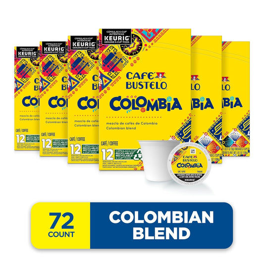 Café Bustelo Colombia Medium Roast Coffee, 72 Keurig K-Cup Pods