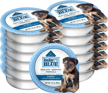 Blue Buffalo Baby Blue Healthy Growth Formula Natural Puppy Wet Dog Food Cup, Chicken And Vegetable Recipe 3.5-Oz Cups (Pack Of 12)