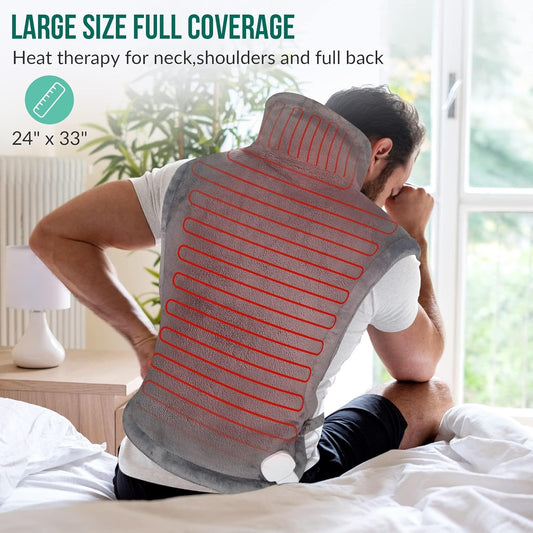 Heating Pad For Neck And Shoulders And Back, Fsa Hsa Eligible, Fast Large Heating Pad For Neck And Shoulders, Electric Heated Wrap, 6 Heat Settings & Auto Shut Off, Washable,Gifts