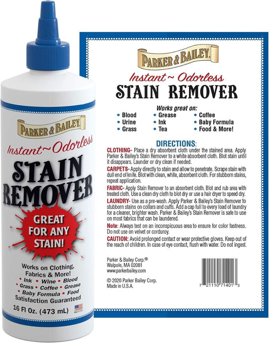 Parker and Bailey Stain Remover 16oz Bundled with Red Wine Stain Remover 8oz