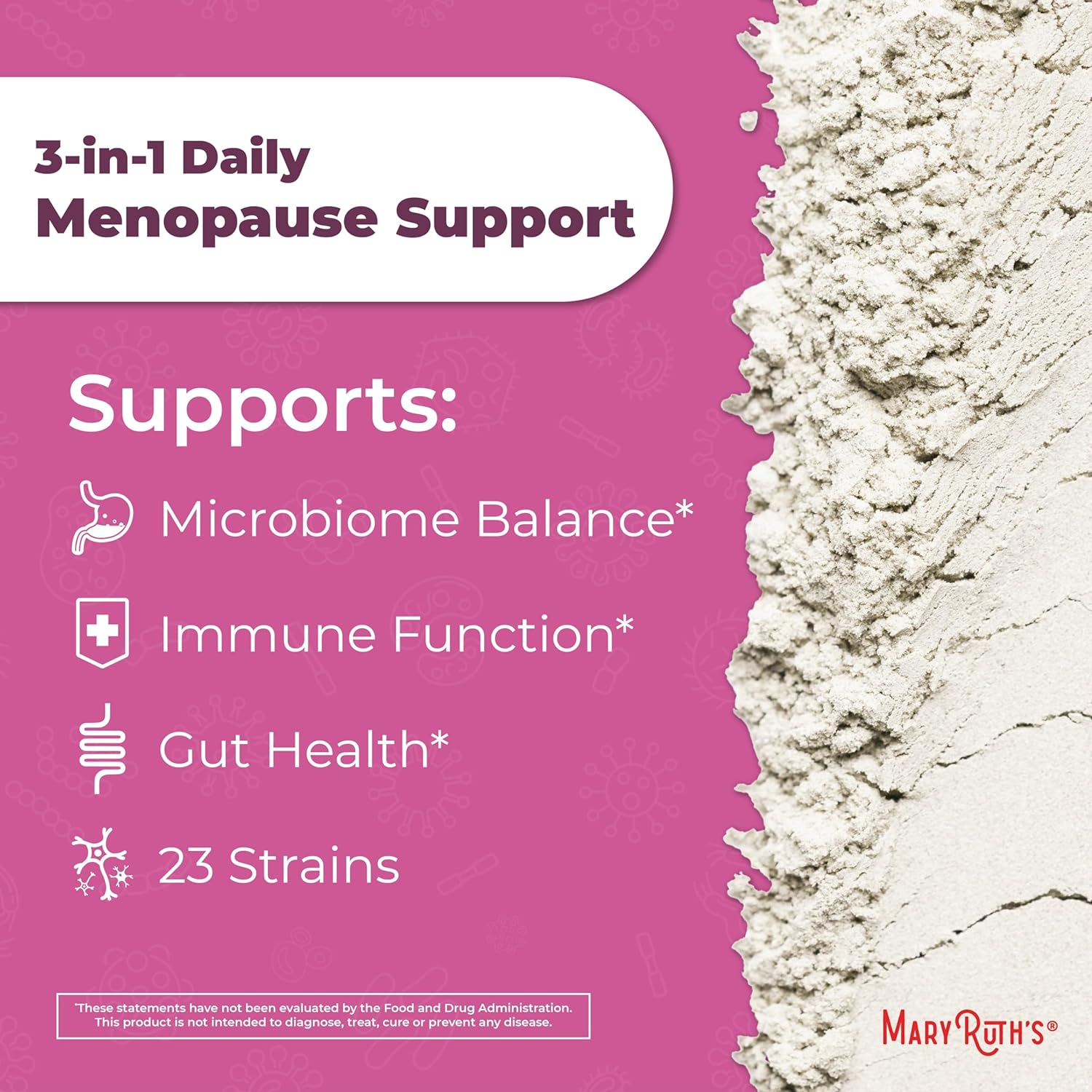 MaryRuth Organics 3-in-1 Menopause Support Powder, Menopause Supplement for Women, Hormonone Balance & Estrogen Supplement, 21 Probiotic Strains Prebiotic & Postbiotic, Vegan, Gluten Free| 0.5 Ounces