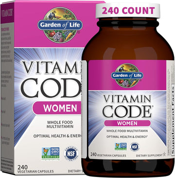 Garden Of Life Multivitamin For Women, Vitamin Code Women'S Multi - 240 Capsules, Whole Food Womens Multi, Vitamins, Iron, Folate Not Folic Acid & Probiotics For Womens Energy, Vegetarian Supplements