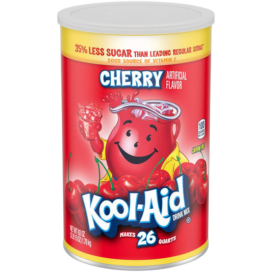 Kool-Aid Caffeine Free Jumbo Cherry Sweetened Powdered Drink Mix 2 Count 63 Oz Canisters