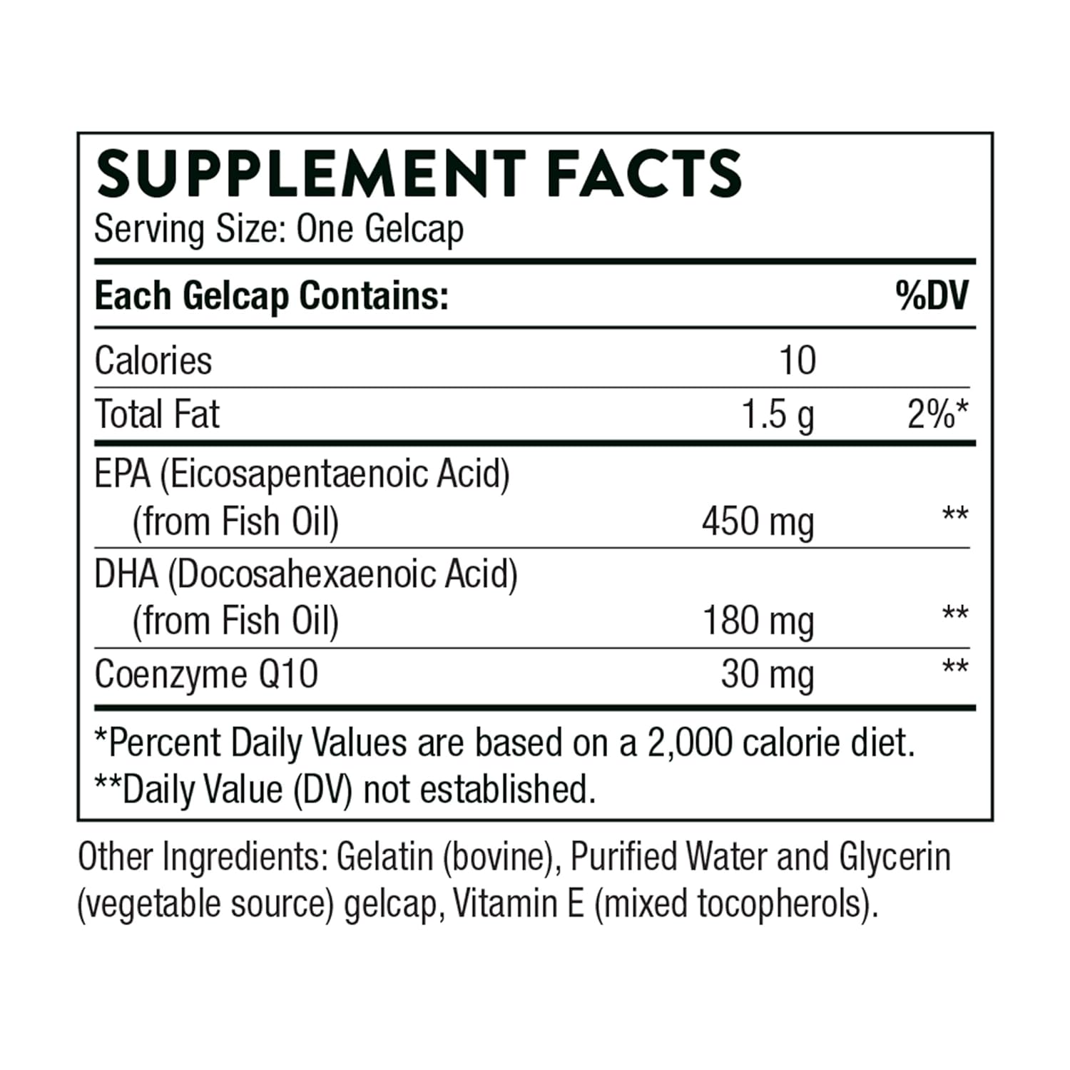 Thorne Omega-3 with CoQ10 - Omega-3 Fatty Acids Supplement with CoQ10 - EPA and DHA - 90 Gelcaps