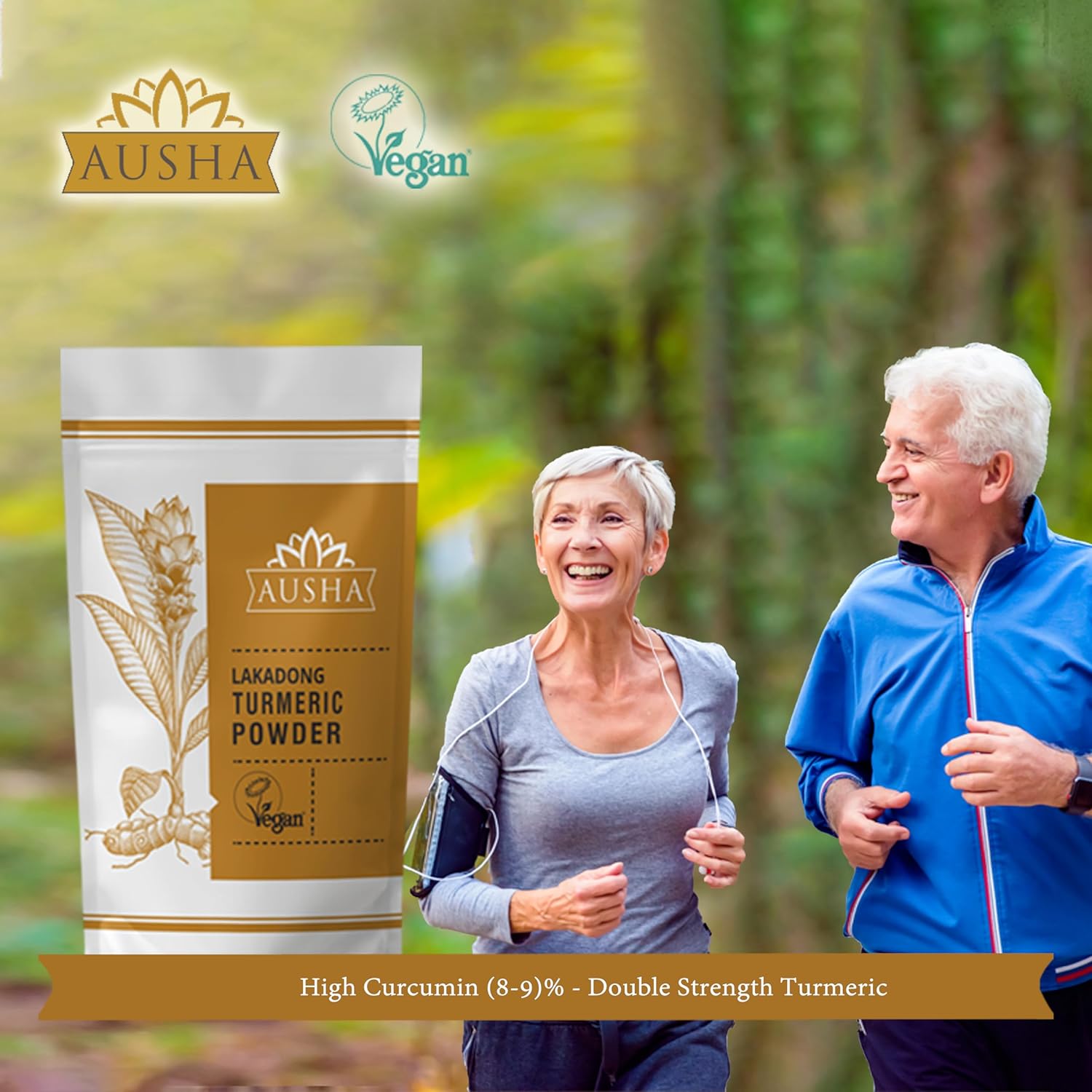 Ausha Lakadong Turmeric Powder 200g - 8-9% Curcumin - Double Strength Turmeric : Amazon.co.uk: Health & Personal Care